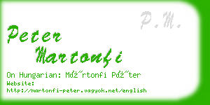 peter martonfi business card